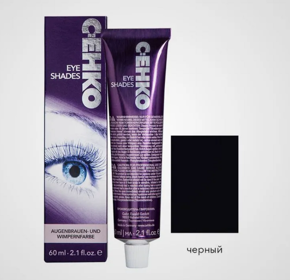 C:EHKO Краска для бровей и ресниц EYE SHADES -Черный, 60 мл