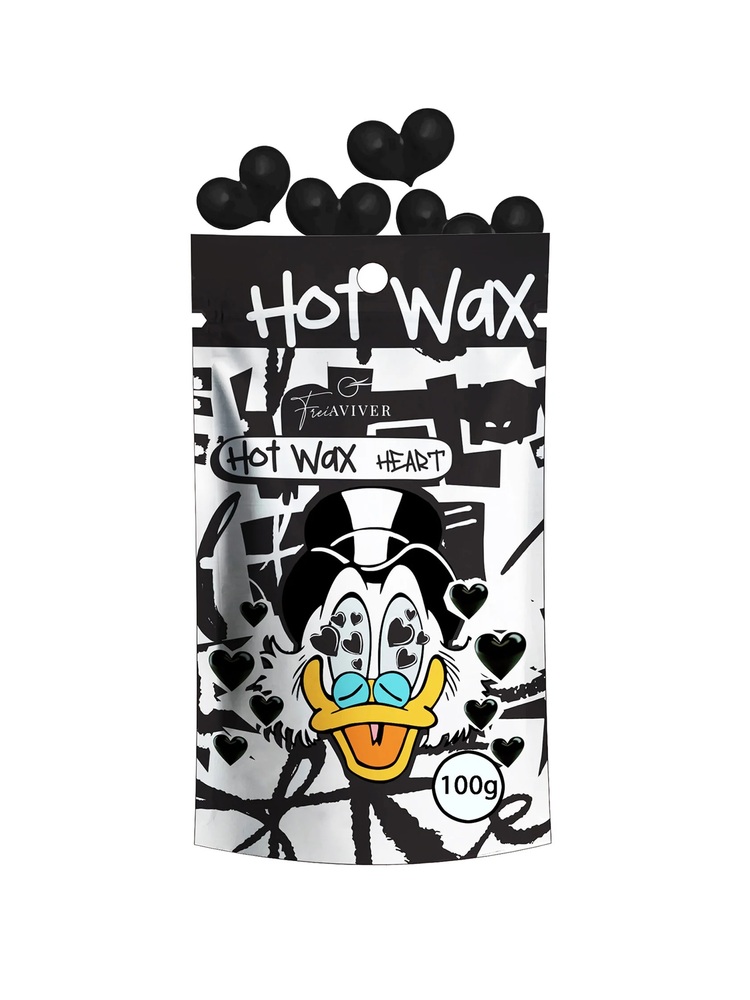 FreiAVIVER Воск для депиляции бровей и лица Hot Wax "Hearts" черный, 100гр