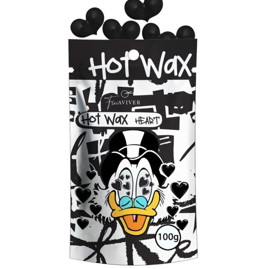 FreiAVIVER Воск для депиляции бровей и лица Hot Wax "Hearts" черный, 100гр