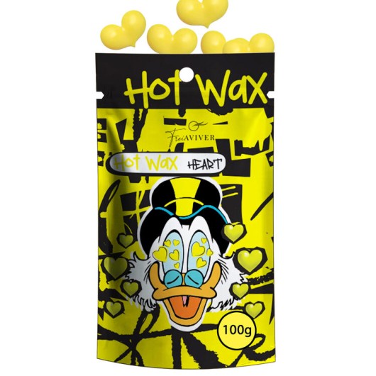 FreiAVIVER Воск для депиляции бровей и лица Hot Wax "Hearts" желтый, 100гр